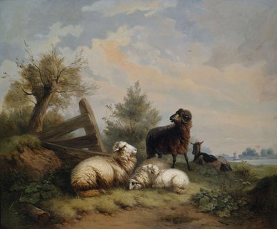 Sheep, Ram, and Goat at the Gate by Wilhelm Melchior